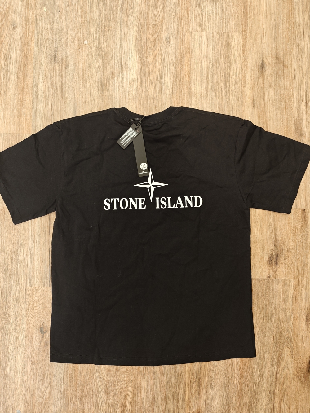 [TOP] Stone Island Black Short-Sleeve Logo Tee
